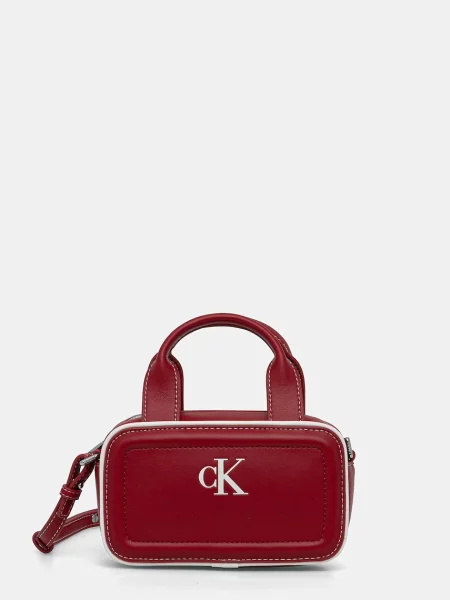 Calvin Klein Geantă Contrast Ck Mini Bauletto Bag Vișiniu alb