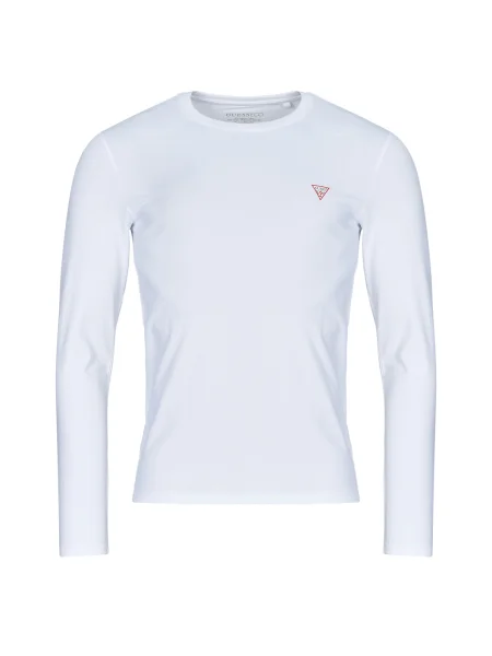 Tričko Guess s dlhými rukávmi biela