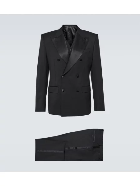Volnena ukrojena obleka Dolce&gabbana črna