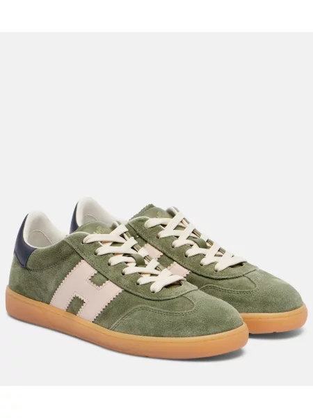 Sneakerși Hogan din piele de căprioară verde