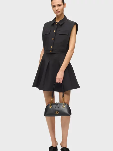 Шкіряна сумка Karl Lagerfeld чорна