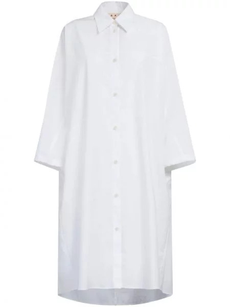Lung rochie tip cămașă Marni alb