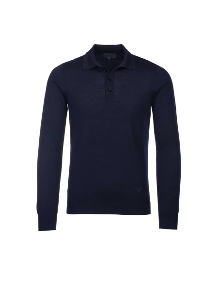 Sweter Armani z długim rękawem niebieski