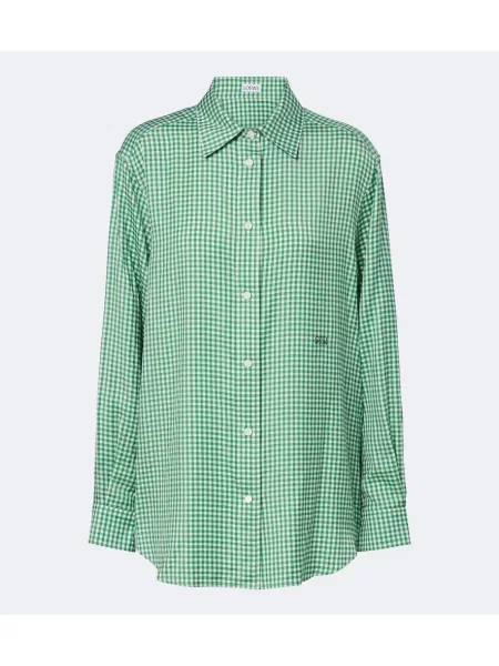Cămașă Loewe de mătase verde