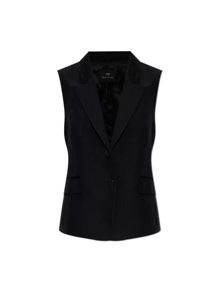 Lniana kamizelka Ps By Paul Smith czarna