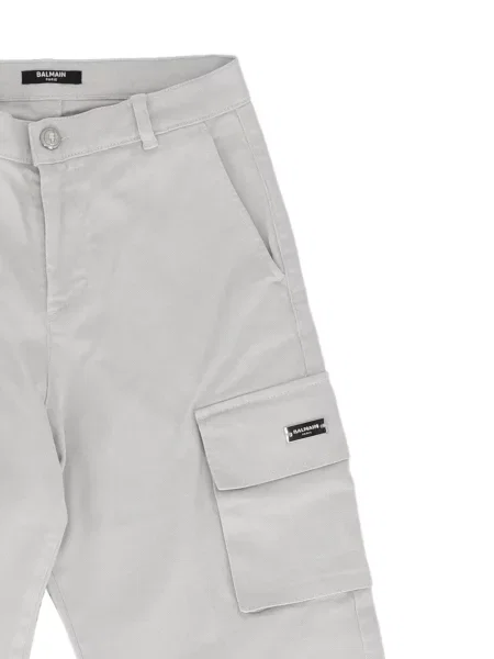 Spodnie cargo dziecięce Balmain szare