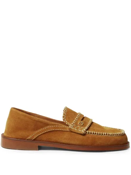 Pantofi loafer Claudie Pierlot din piele de căprioară maro