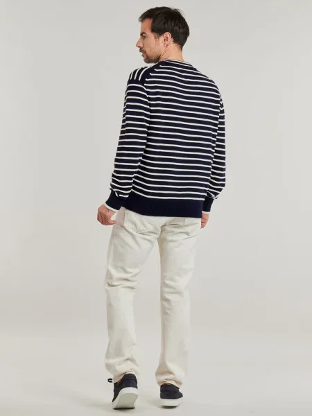 Pulover Tommy Hilfiger cu decolteu în U albastru