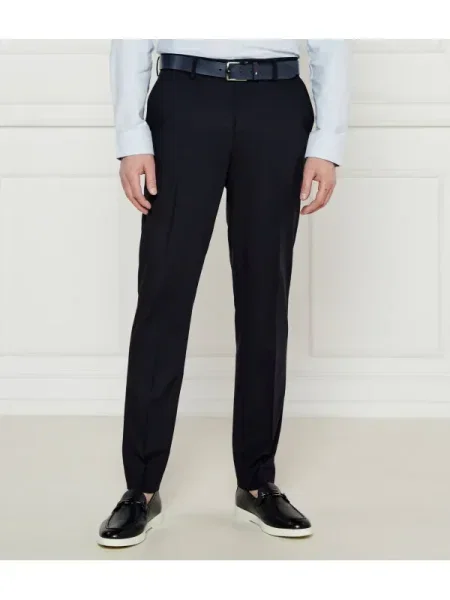 BOSS BLACK Pantaloni cu adaos de lână negru