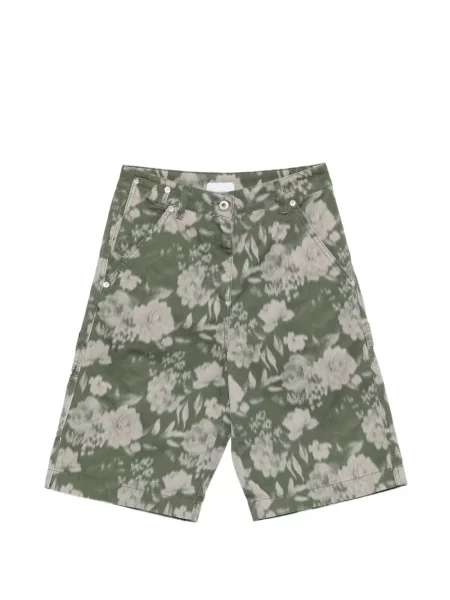 Szorty Halfboy w kwiatki z nadrukiem zielone