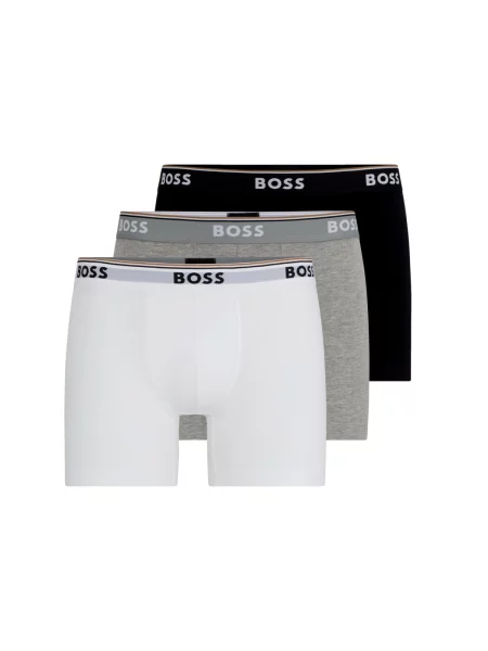 BOSS Boxerky světle šedá / černá bílá