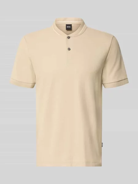 Koszulka polo o kroju regular fit z bawełny Boss beżowe