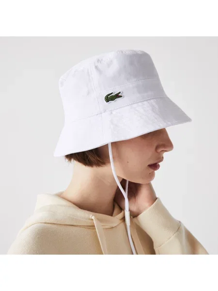 Lacoste кепка Drawstring біла