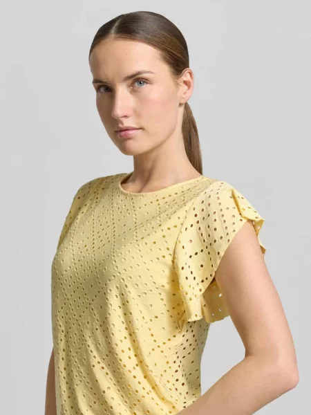 Koszulka z okrągłym dekoltem w kroju regular fit model TASSA' Vero Moda żółta