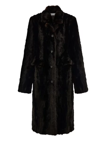 Płaszcz Ferragamo jednorzędowy norki brązowy