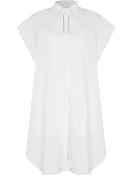 Rochie mini Gloria Coelho cu mâneci scurte scurtă de costum alb