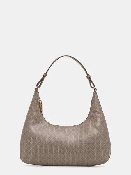 Geantă Calvin Klein Emblem Aop Conv Shoulder Bag bej