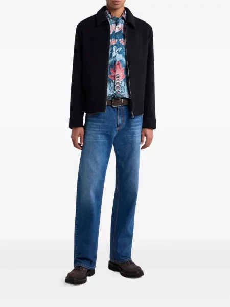 Cămașă Etro cu model floral cu imagine lungă albastru