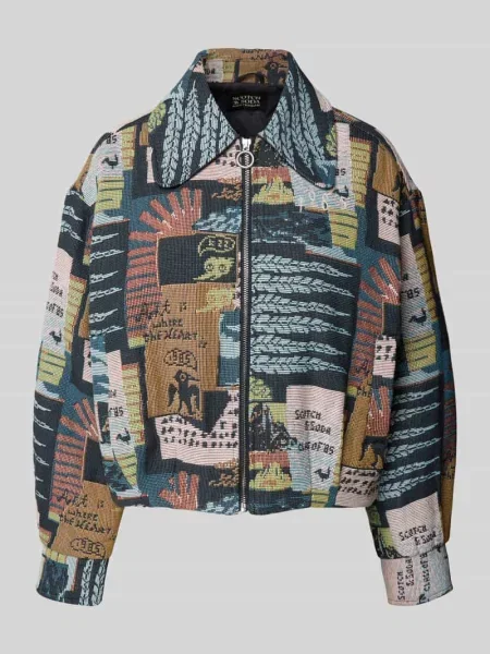 Kurtka z zamkiem błyskawicznym Scotch & Soda niebieska