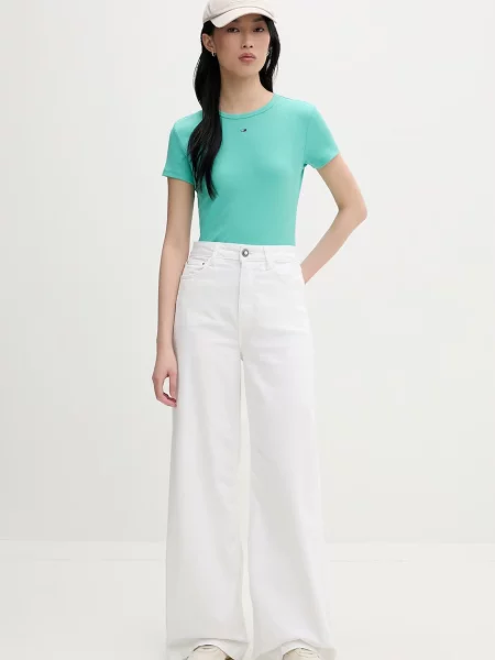 Tommy Jeans basic tričko dámske s elastanom