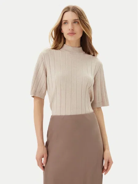 Bruuns Bazaar Swetry Kobieta S Anemonesbbglady Sweter Piaskowy Lurex beżowy