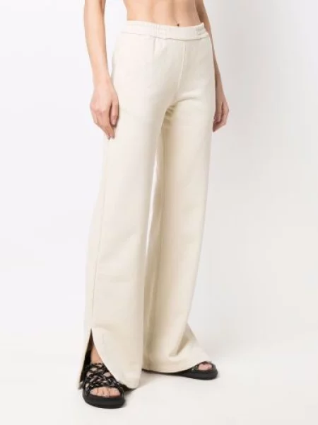 Zvonové běžecké kalhoty Off-white bílé