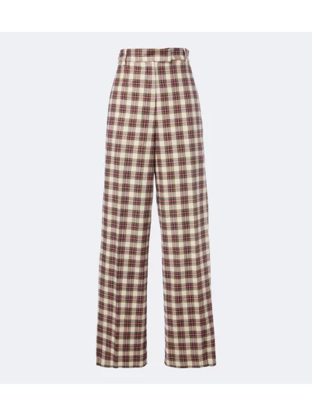 Pantaloni Dries Van Noten în carouri de flanelă