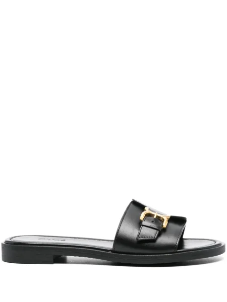 Papuci Chloé din piele negru