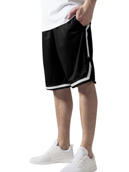 Szorty Urban Classics Stripes Mesh Shorts Black/ Black/ White S czarne