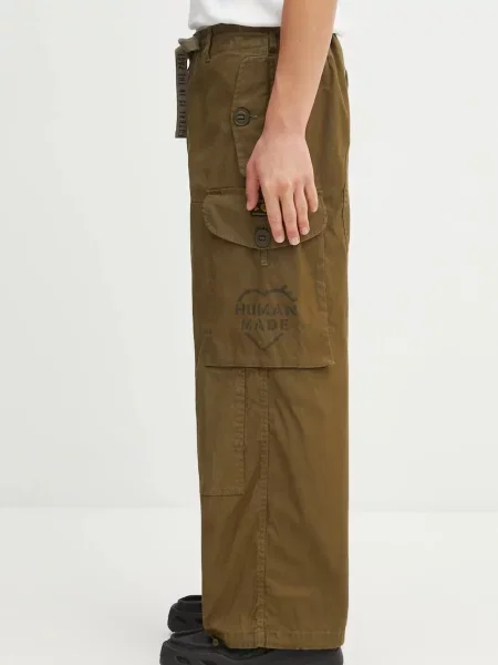 Human Made pantaloni de AIR FORCE drept verde