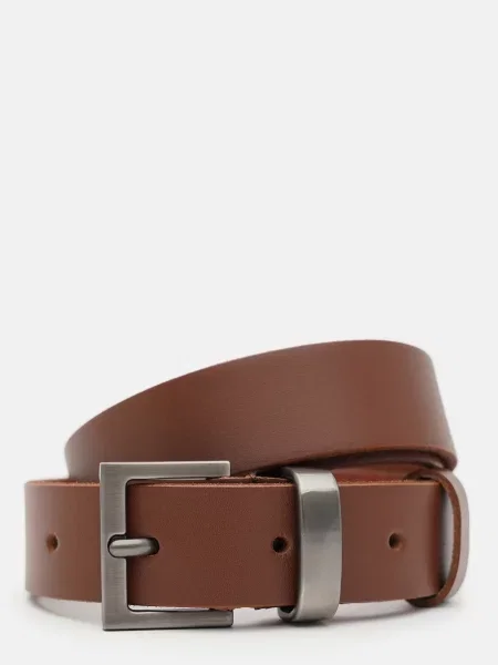 Кожаный ремень Borsa Leather с ремешками коричневый