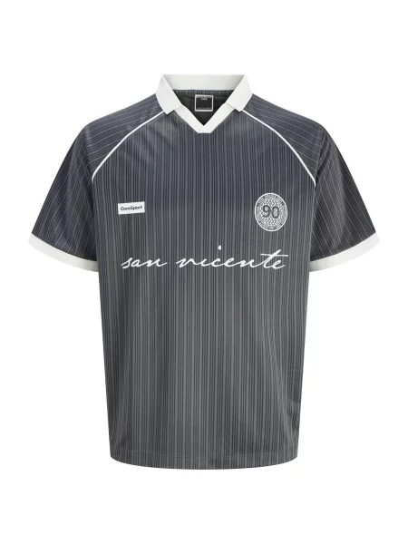 JACK & JONES Tricou JCOETERNA gri închis alb