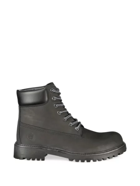 Botine Lumberjack cu șireturi din piele negru