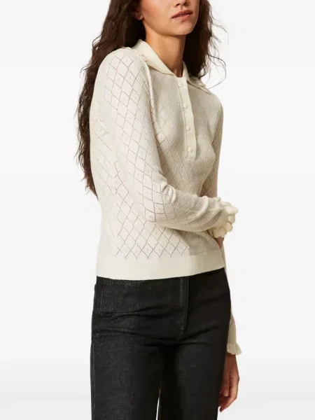 Gulerat tricou polo Twinset cu volane