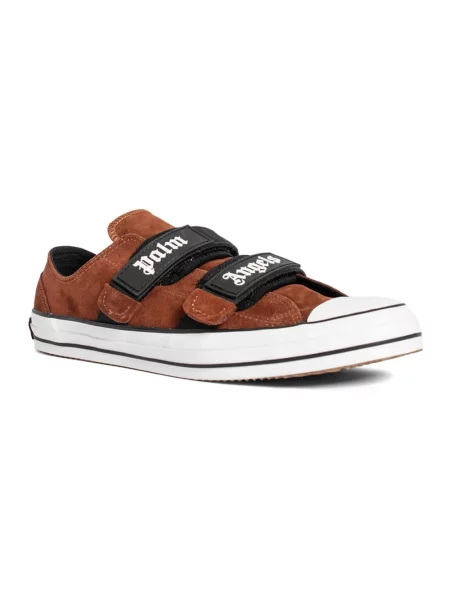 Sneakersy Palm Angels na rzep skórzane brązowe
