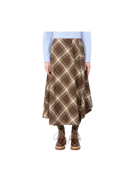 Spódnica midi Weekend Max Mara wełniana brązowa