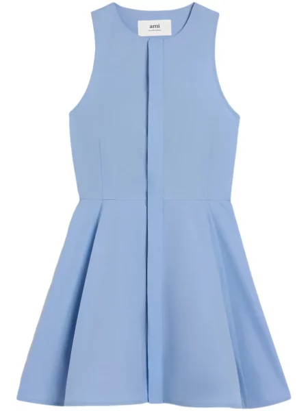 Rochie Ami Paris fără mâneci evazată albastru