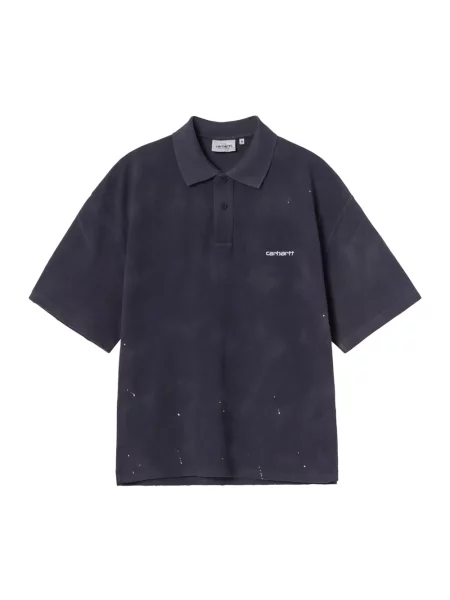 Carhartt Wip Koszulka Polo Z Pikowanej Dzianiny Painter blau niebieska