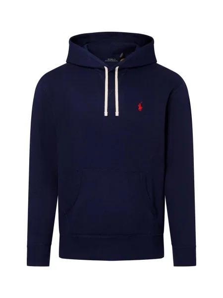 Bluza z kapturem Polo Ralph Lauren z kapturem z logo polarowa niebieska