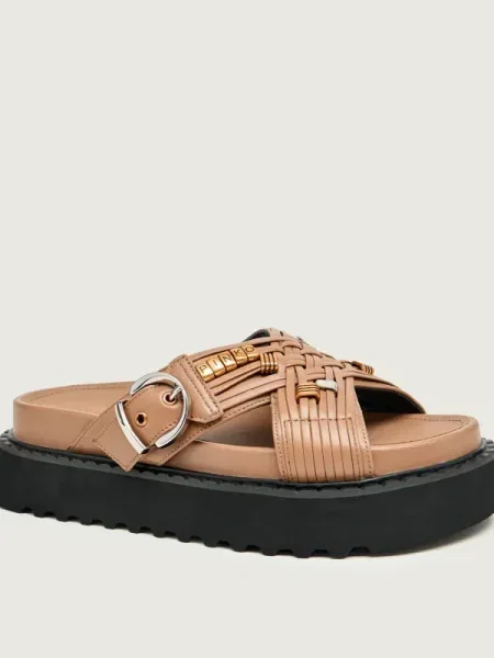 Pinko De piele șlapi KATE 09 bej