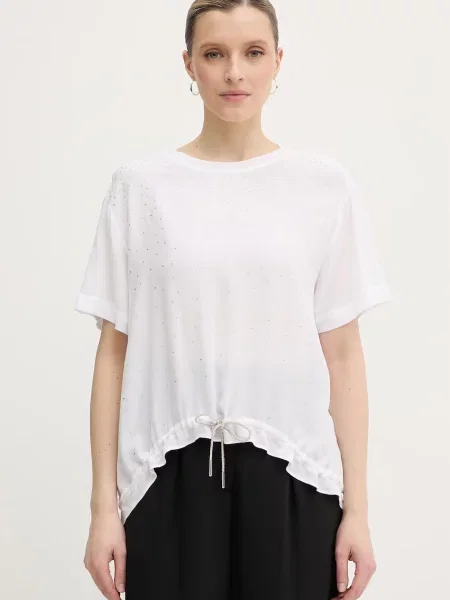Silvian Heach bluză pentru femei cu amestec de vâscoză TIBBIG alb