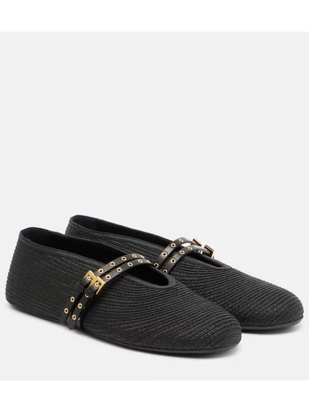 Balerini Alaïa din piele bej