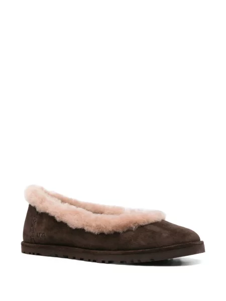 Balerini Ugg fără toc maro