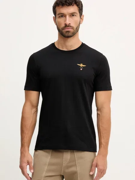 Тениска Aeronautica Militare с апликация черно