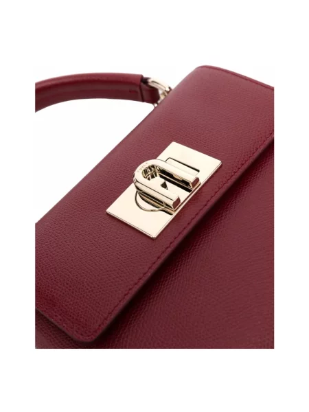 Top Furla skórzany czerwony