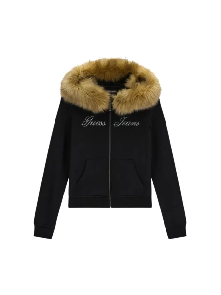 Bluza z kapturem Guess z kapturem czarna