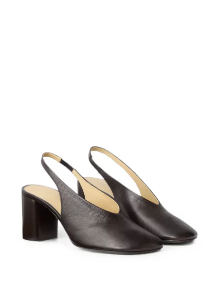 Pantofi cu toc Lemaire din piele slingback maro
