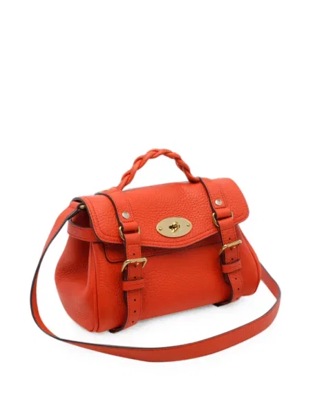 Кожена шопинг чанта Mulberry оранжево