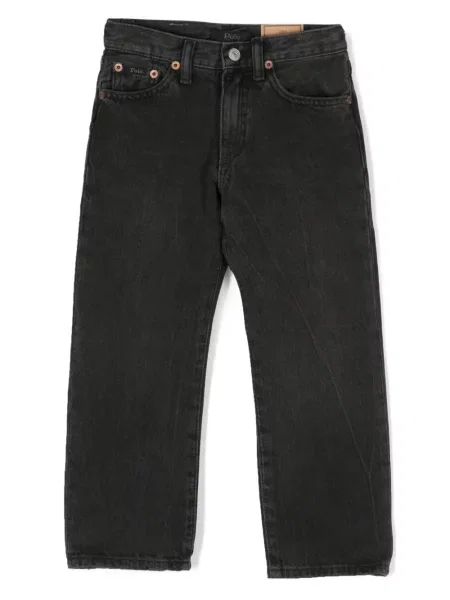 Jeansy straight leg dziecięce Polo Ralph Lauren czarne