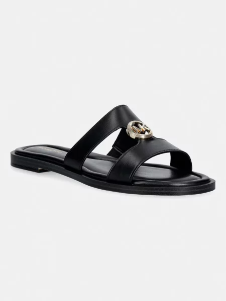 MICHAEL Michael Kors natikači iz usnja Erin Flat Sandal črna